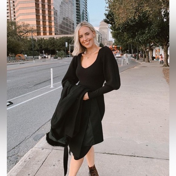 French connection Womens Wool Blend Deep V Neck Midi Dress - Picture 3 of 6